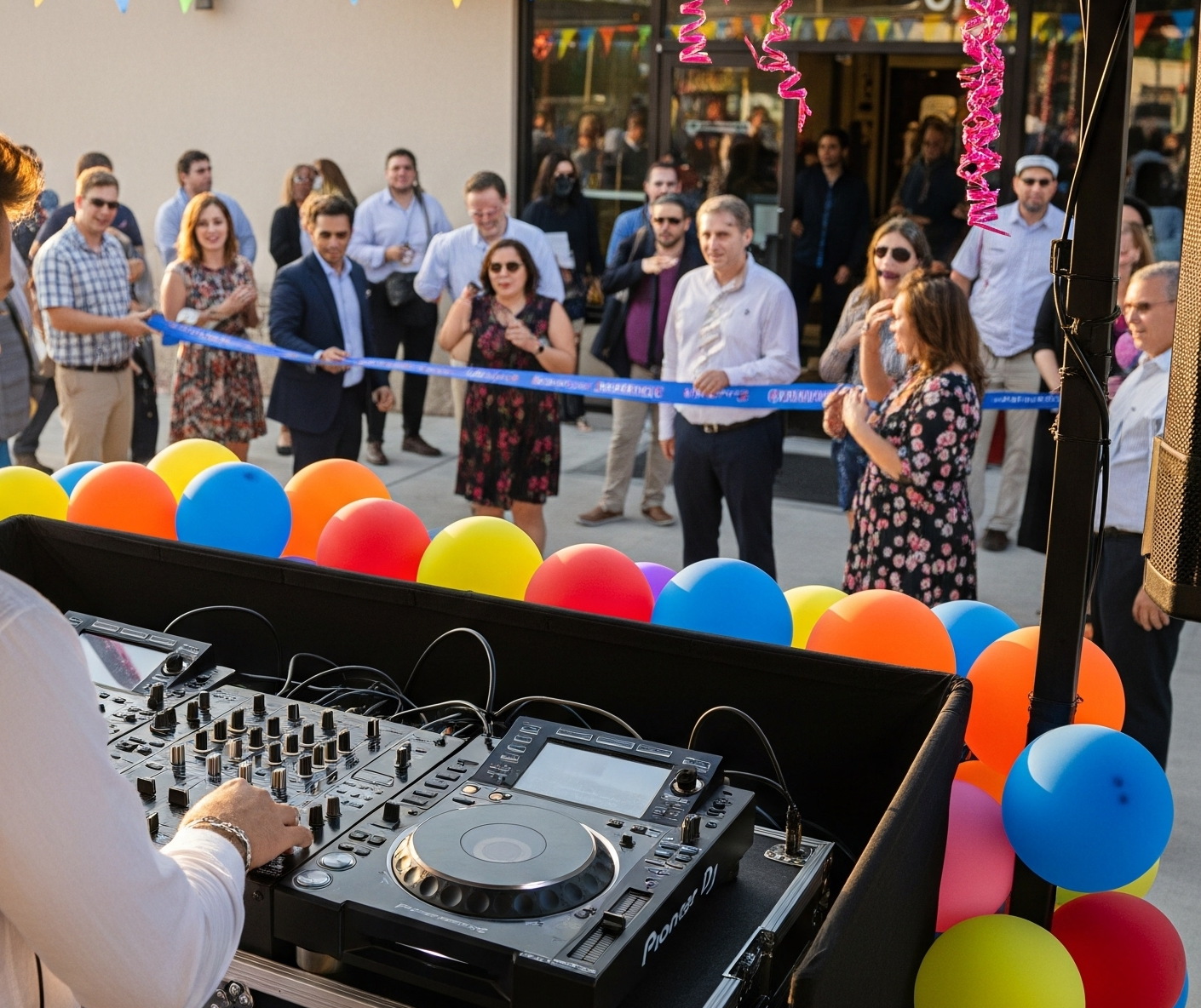 dj ribbon cutting